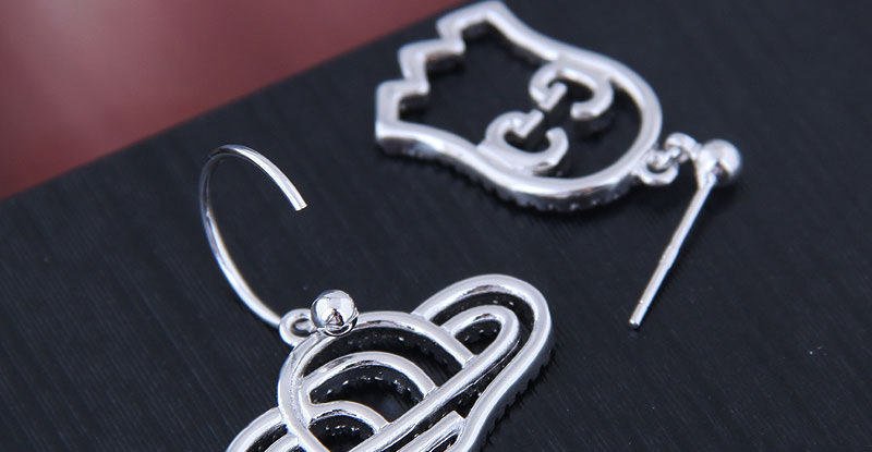 Fashion Silver Copper Micro-inlaid Zircon Asymmetrical Earrings,Drop Earrings