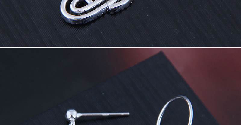 Fashion Silver Copper Micro-inlaid Zircon Asymmetrical Earrings,Drop Earrings