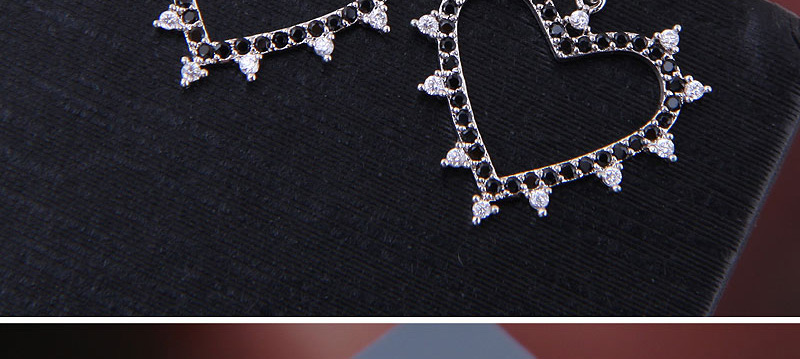 Fashion Silver Copper Micro Inlaid Zircon Love Earrings,Drop Earrings
