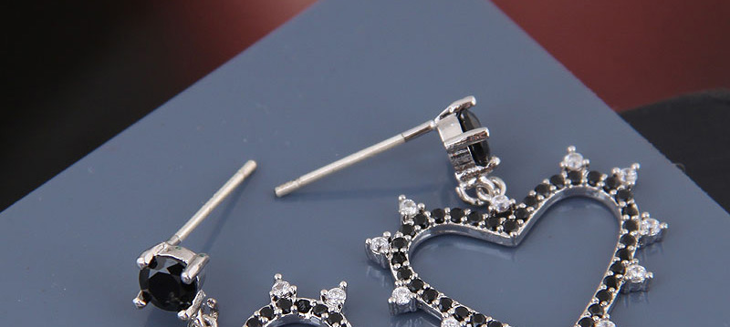 Fashion Silver Copper Micro Inlaid Zircon Love Earrings,Drop Earrings