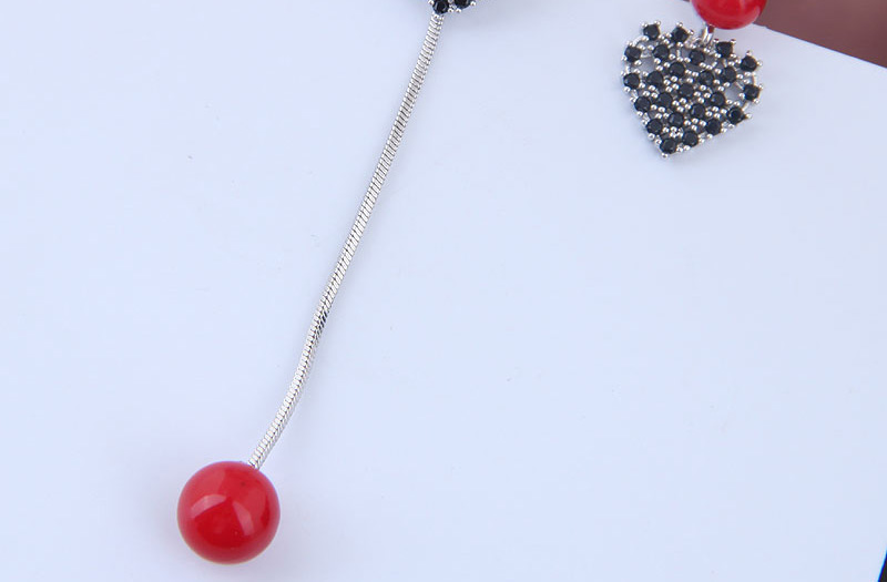 Fashion Black Copper Micro-inlaid Zircon Animal Asymmetric Earrings,Earrings
