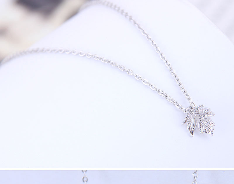 Fashion Silver Copper Plated Real Gold Maple Leaf Necklace,Necklaces