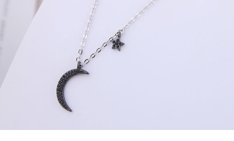 Fashion Silver Copper Plated Gold Star Moon Necklace,Necklaces