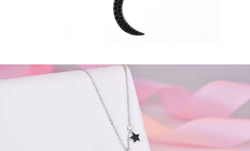 Fashion Silver Copper Plated Gold Star Moon Necklace,Necklaces