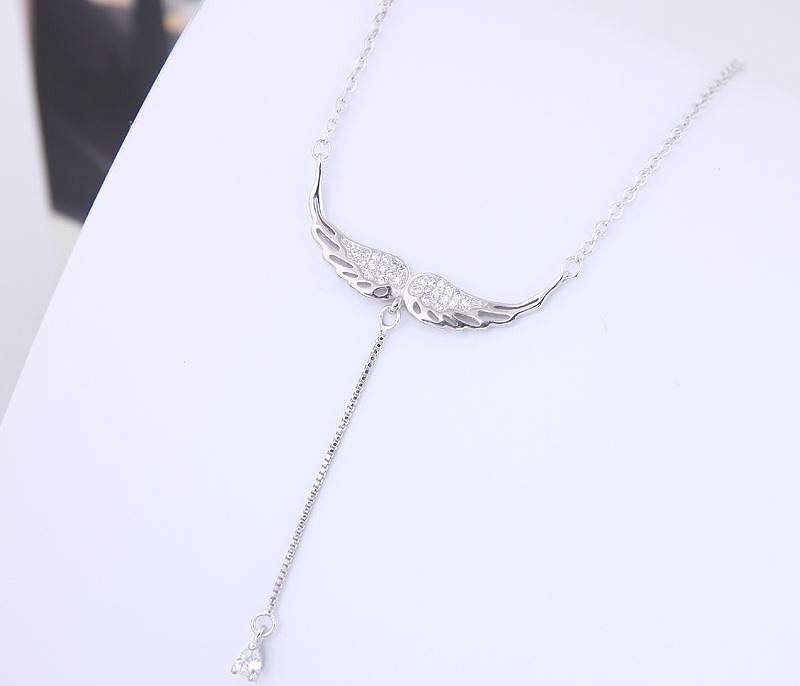 Fashion Silver Copper Plated Real Gold Angel Wings Necklace,Necklaces
