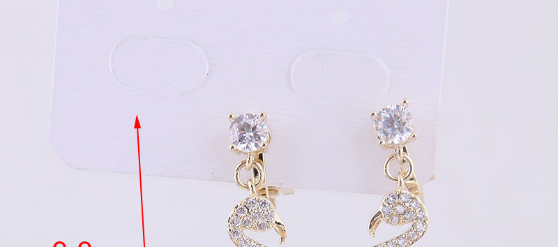 Fashion Gold Copper Micro-inlaid Zircon Swan Earrings,Stud Earrings
