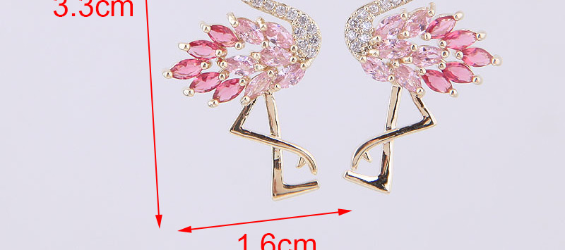 Fashion Gold Copper Micro-inlaid Zircon Swan Earrings,Stud Earrings