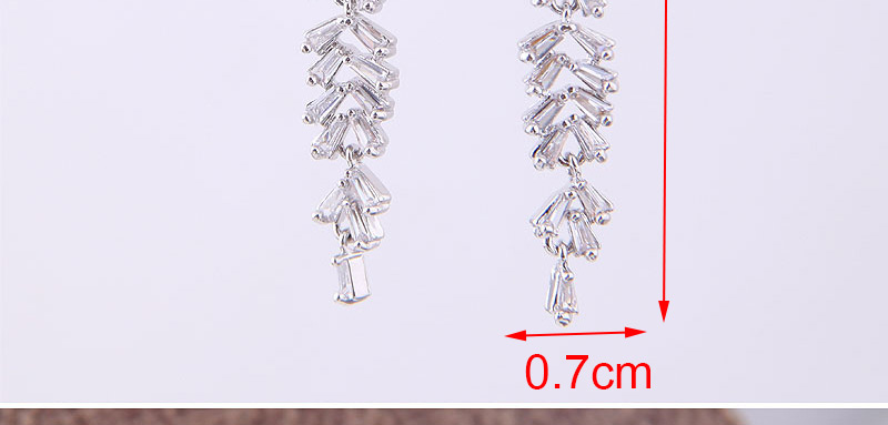 Fashion Silver Copper Micro-inlaid Zircon Earrings,Stud Earrings