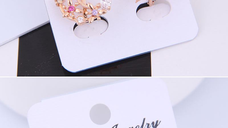 Fashion Silver Copper Micro-inlaid Zircon Star And Moon Asymmetrical Earrings,Earrings