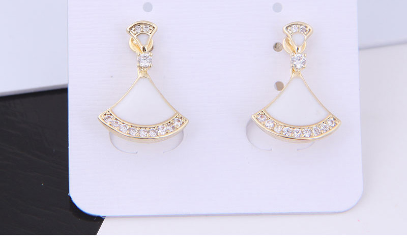 Fashion Rose Gold Copper Micro-inlaid Zircon Shell-shaped Earrings,Drop Earrings