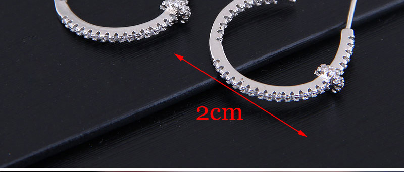 Fashion Silver Copper Micro Inlaid Zircon Earrings,Hoop Earrings