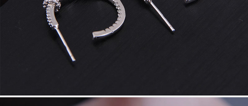 Fashion Silver Copper Micro Inlaid Zircon Earrings,Hoop Earrings