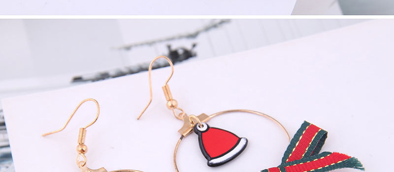 Fashion Gold Circle Bow Bell Christmas Series Earrings,Drop Earrings