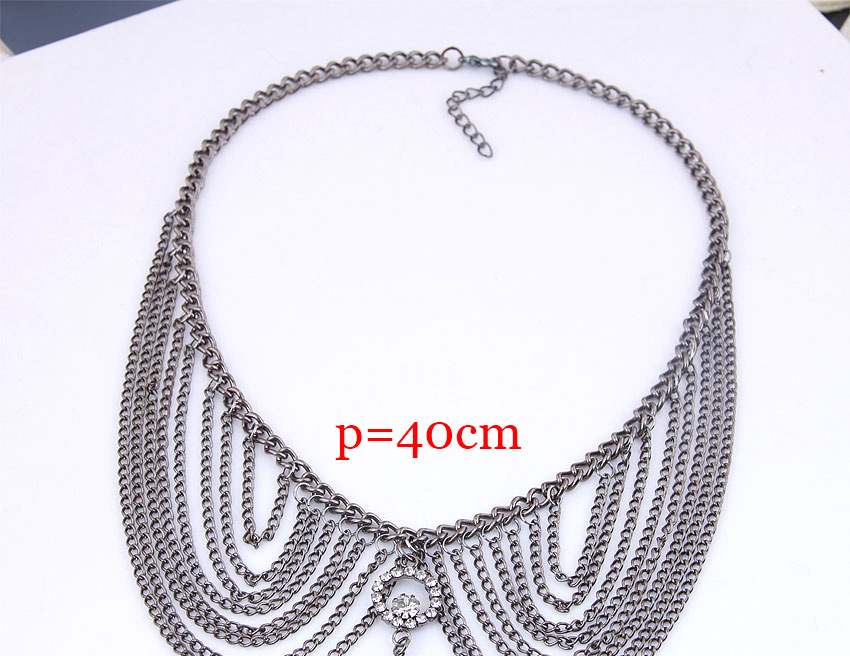 Fashion Gold Metal Multi-layer Tassel Collar Necklace,Bib Necklaces