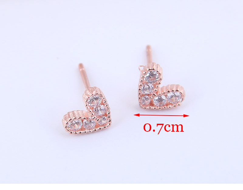 Fashion Red Small Flash Diamond Love Earrings,Stud Earrings