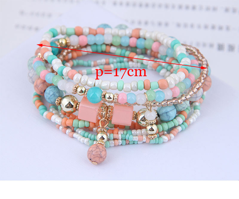 Fashion Color Fine Rice Beads Multi-layer Bracelet,Beaded Bracelet