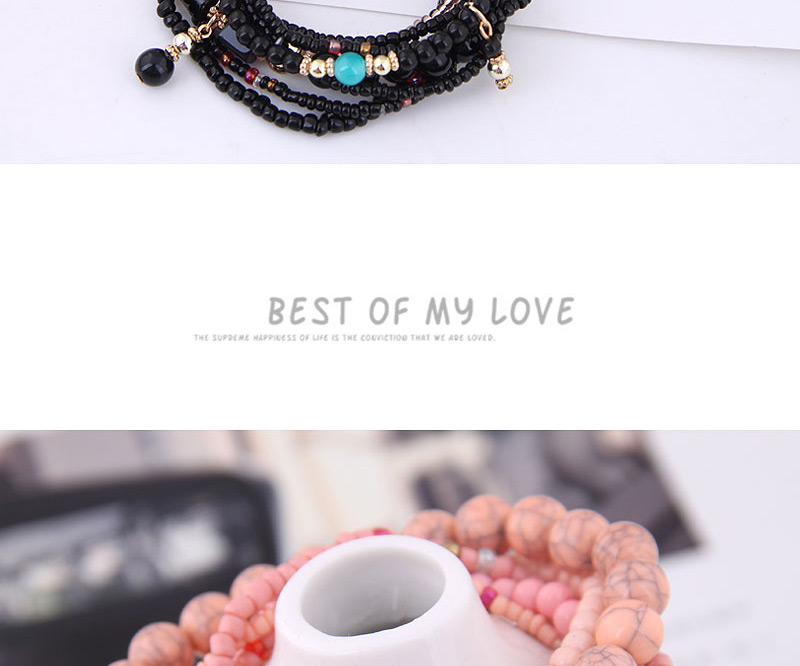 Fashion Red Fine Rice Beads Multi-layer Bracelet,Beaded Bracelet