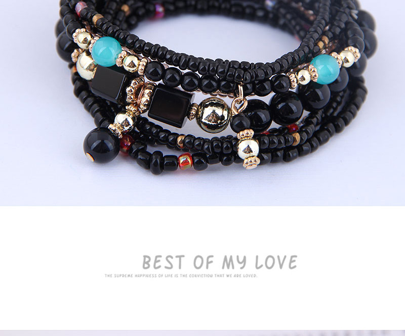 Fashion Color Fine Rice Beads Multi-layer Bracelet,Beaded Bracelet