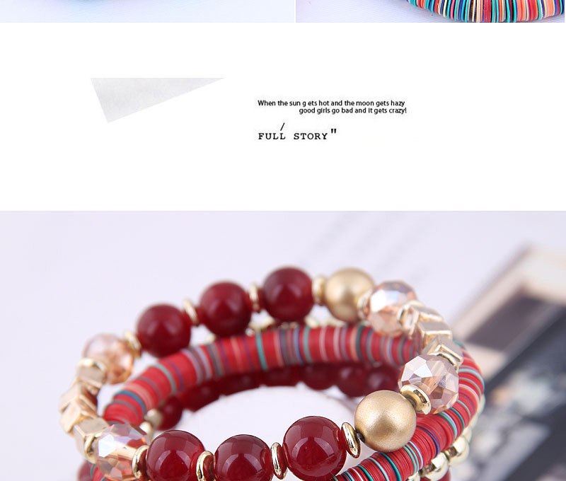 Fashion Crimson Mix And Match Multi-accessory Multi-layer Bracelet,Fashion Bracelets
