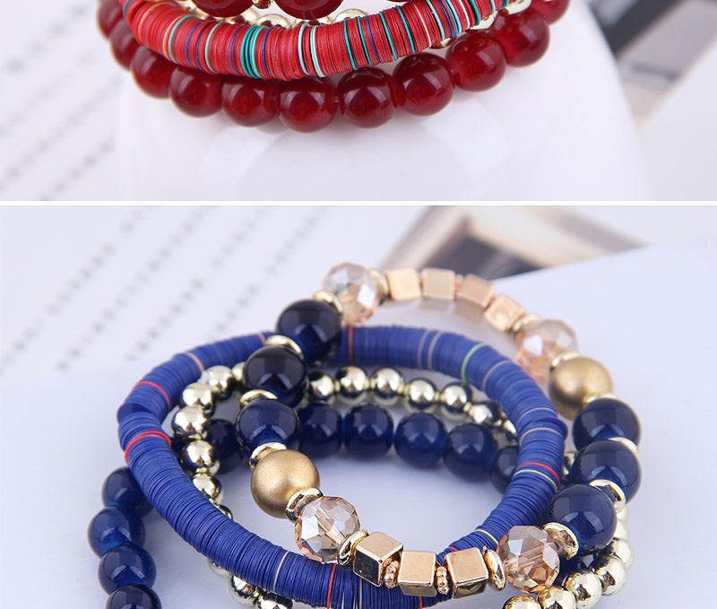 Fashion Blue Mix And Match Multi-accessory Multi-layer Bracelet,Fashion Bracelets