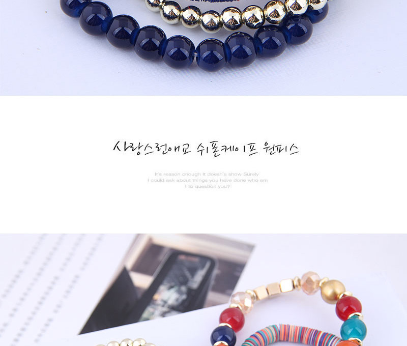 Fashion Blue Mix And Match Multi-accessory Multi-layer Bracelet,Fashion Bracelets
