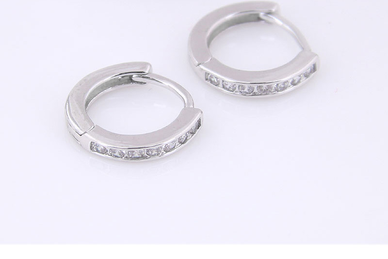 Fashion Silver Copper Plated Gold Flash Drill Ear Studs,Earrings