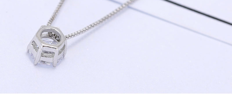 Fashion Silver Copper Plated Gold Zircon Necklace,Necklaces