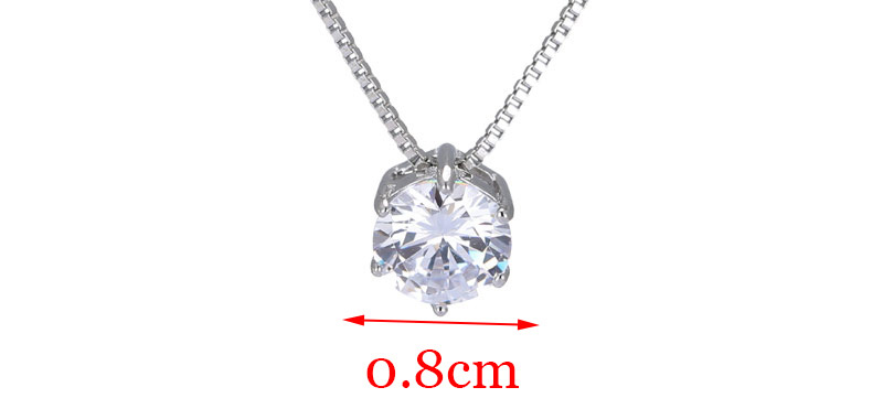 Fashion Silver Copper Plated Gold Zircon Necklace,Necklaces