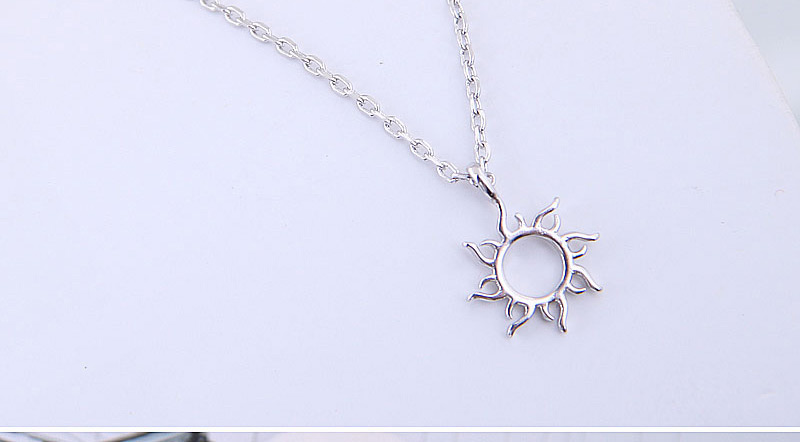 Fashion Silver Copper Plated Gold Sunflower Necklace,Necklaces