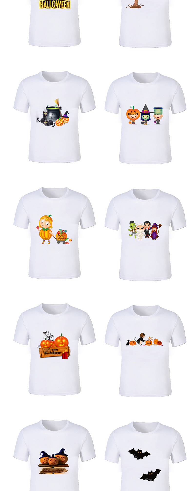 Fashion White Cartoon Printed Pumpkin Children