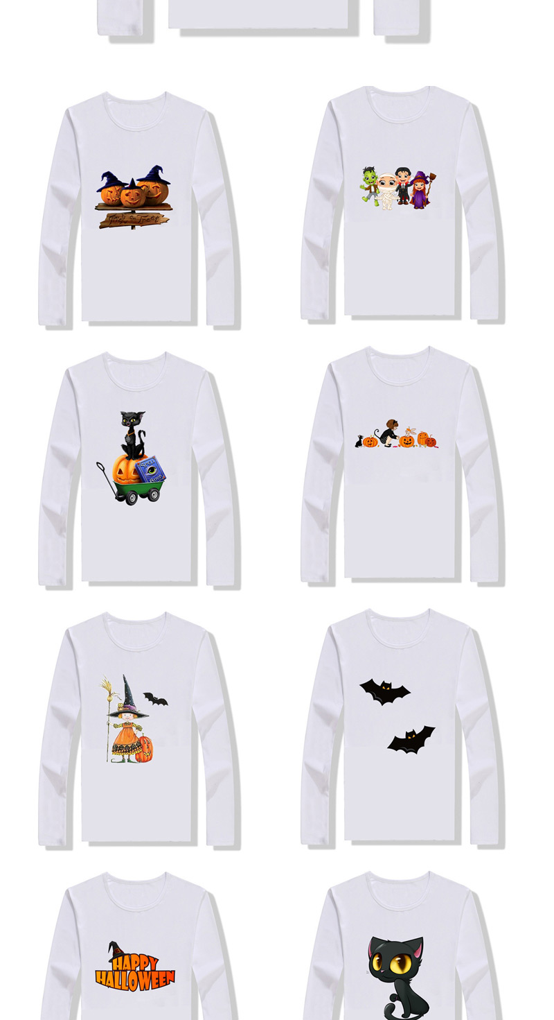 Fashion White Halloween Print Children