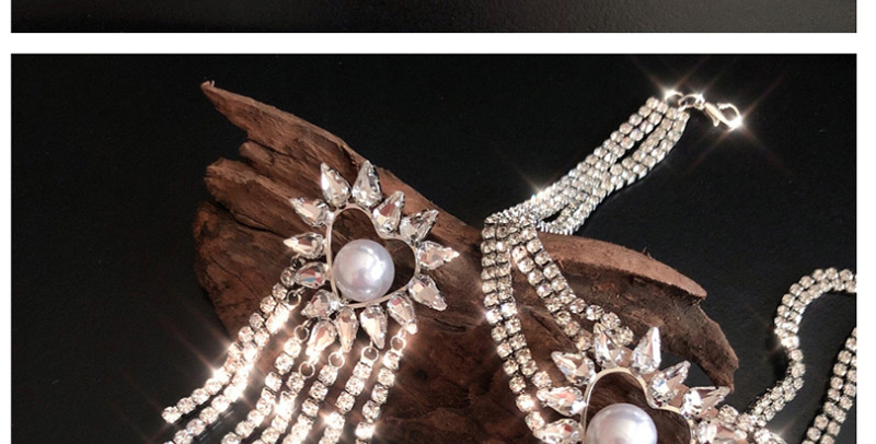 Fashion Earrings (silver Needle) Zircon Love Tassel Earrings,Drop Earrings