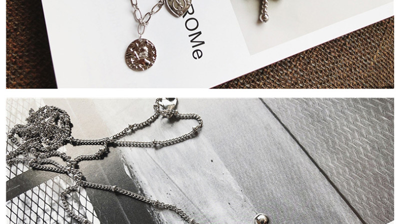 Fashion Cross Section Love Round Coin Cross Necklace,Pendants