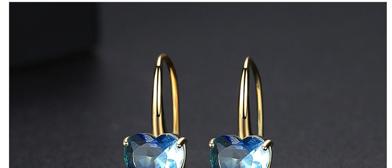 Fashion Color Love Copper And Zirconium Earrings Ear Hooks,Earrings