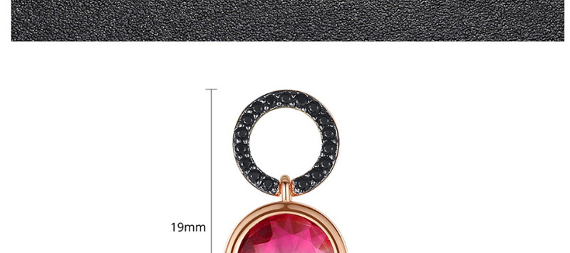 Fashion Red Tourmaline Color Diamond Zircon Round Earrings,Earrings