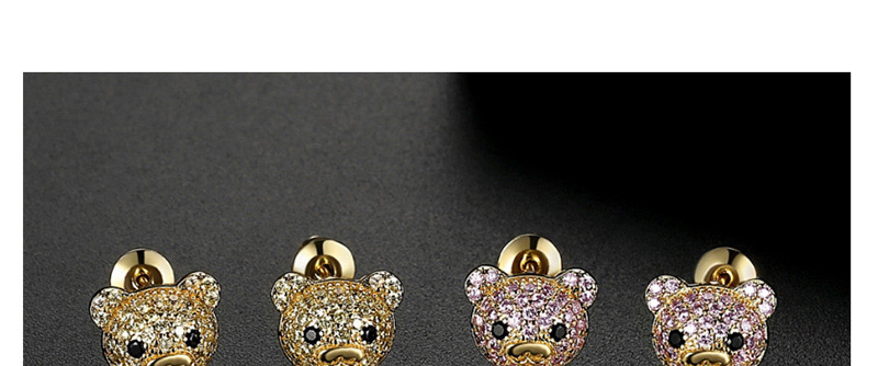 Fashion Pink Kemi Bear Earrings,Earrings