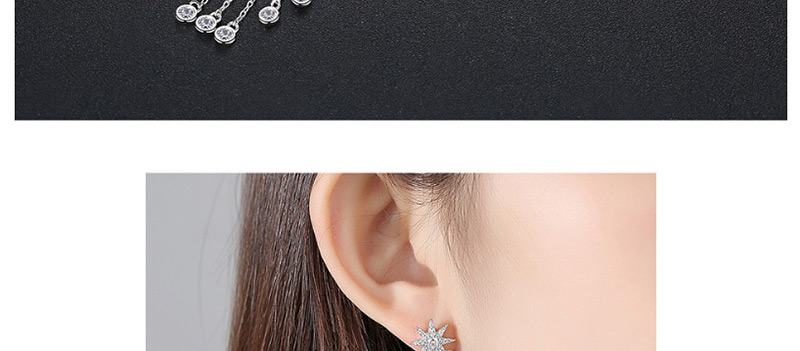 Fashion Platinum Fringed Asymmetrical Earrings,Earrings