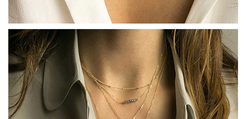 Fashion Gold Crystal Stainless Steel Gold-plated Necklace,Necklaces
