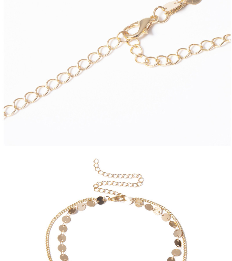 Fashion Gold Geometric Sequin Portrait Embossed Multi-layer U-shaped Chain Arm Chain,Body Piercing Jewelry