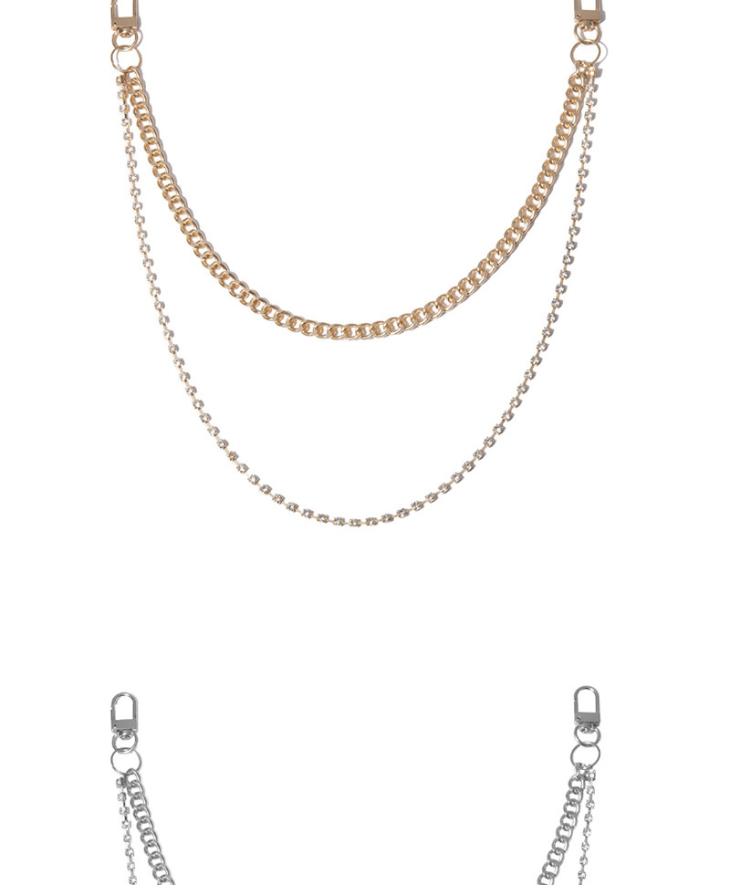 Fashion Gold Chain-studded Multi-layer Geometric Waist Chain,Body Piercing Jewelry