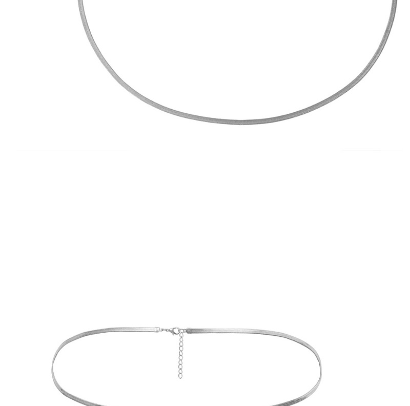 Fashion White K Geometric Single Layer Snake Bone Chain Waist Chain,Body Piercing Jewelry