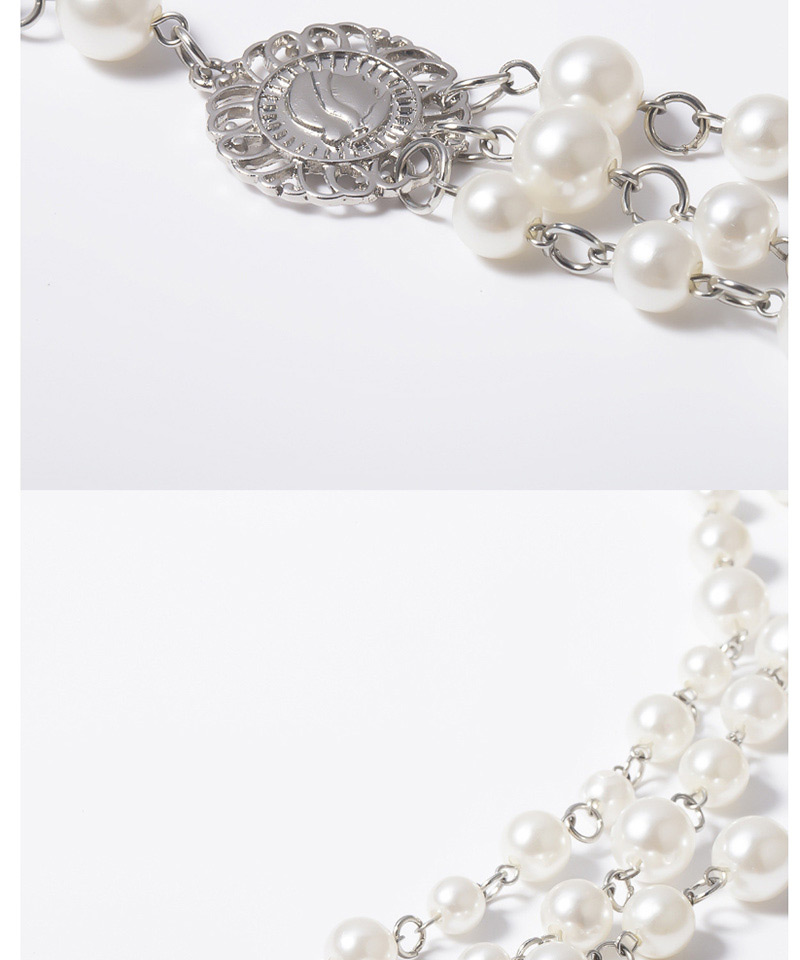 Fashion White K Pearl Multilayer Avatar Waist Chain,Waist Chain
