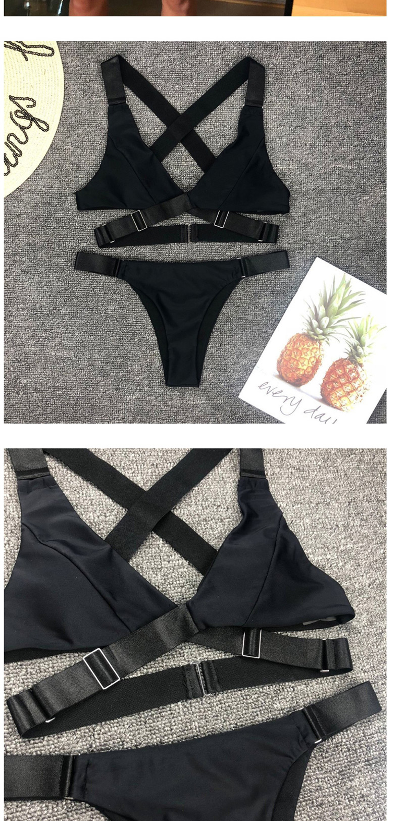 Fashion Black Adjustable Split Swimsuit,Bikini Sets