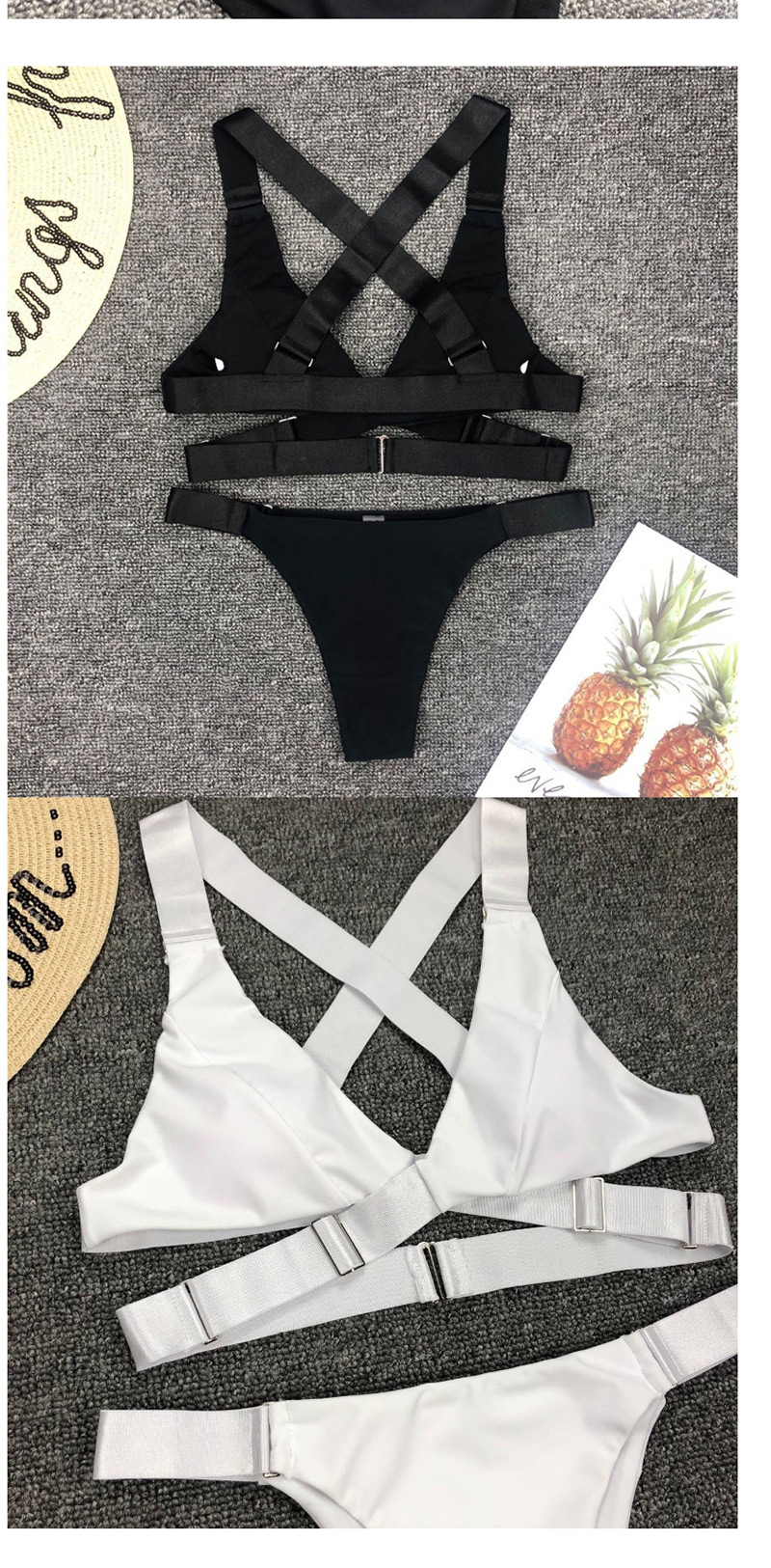 Fashion White Adjustable Split Swimsuit,Bikini Sets