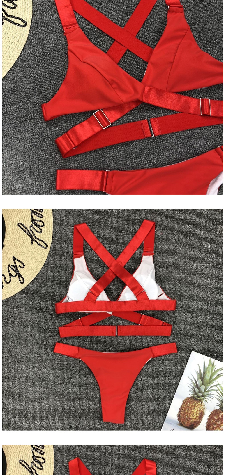 Fashion Red Adjustable Split Swimsuit,Bikini Sets