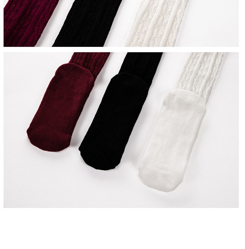 Fashion Black Pure Color Tube Pile Wool Socks,Fashion Socks