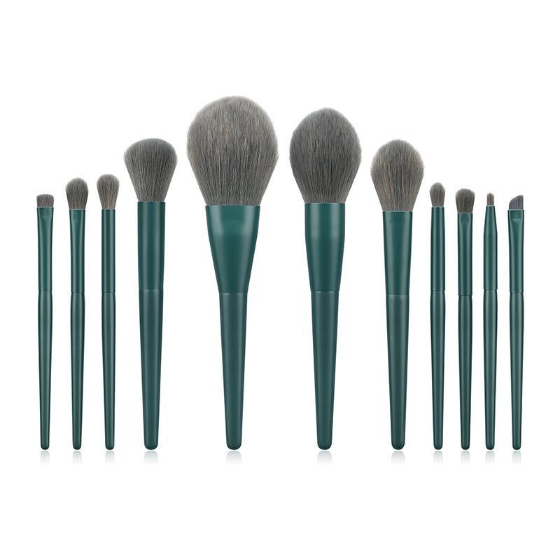 Fashion Dark Green 11 Stick Makeup Brush,Beauty tools