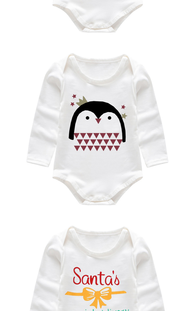 Fashion White Printed Triangle Baby Onesies,Kids Clothing