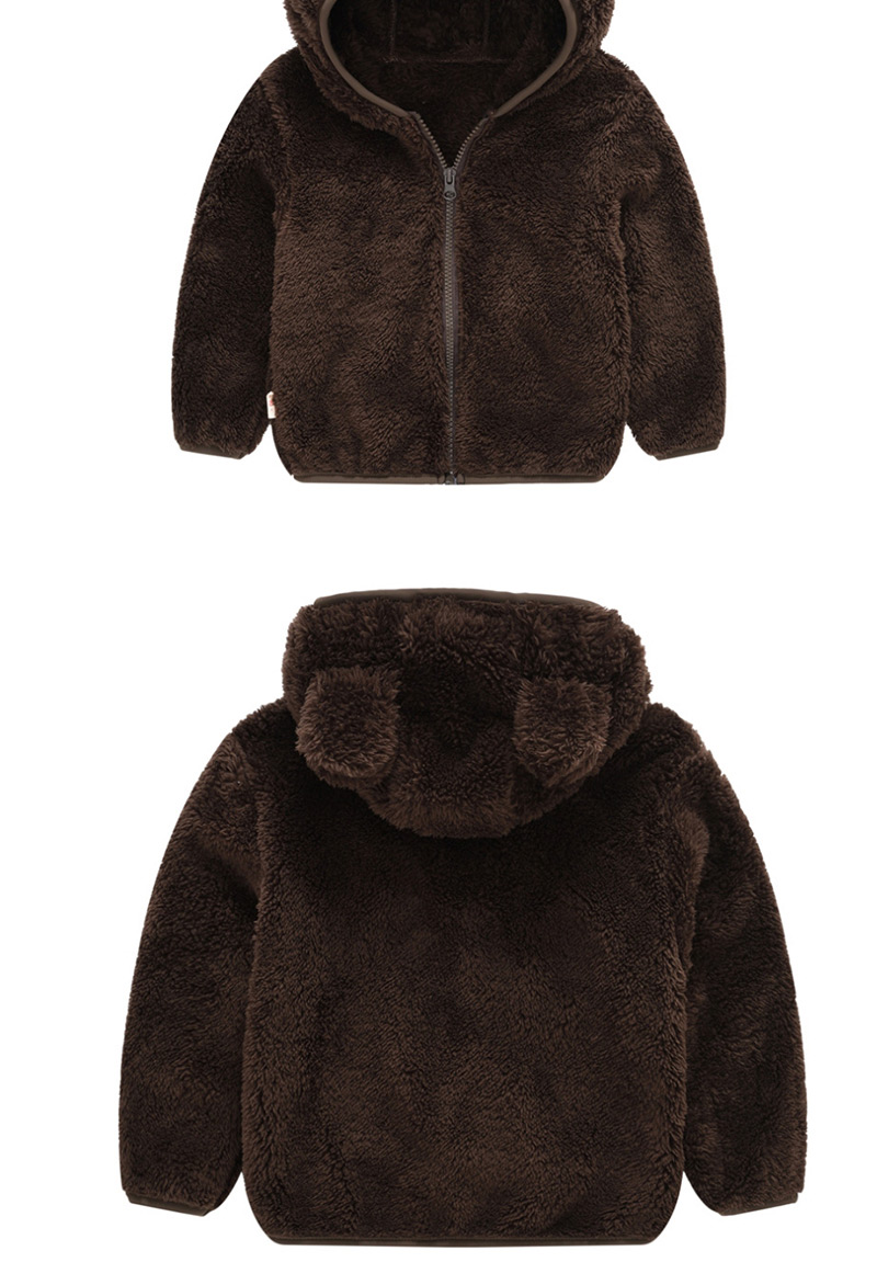 Fashion Dark Brown Bear Ear Baby Boy Hoodie Jacket,Kids Clothing