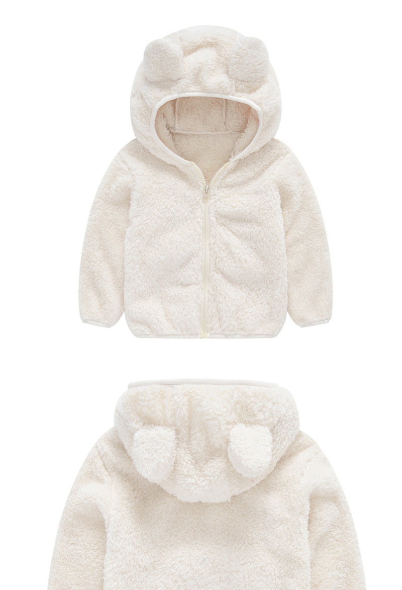 Fashion White Bear Ear Baby Boy Hoodie Jacket,Coat-Jacket